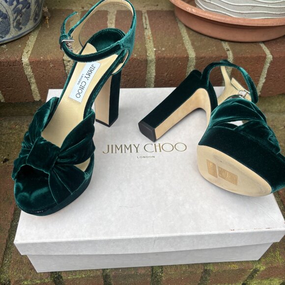 Jimmy Choo Heloise Heels Platform Sandals Women's Size 11 US / 41 EU *fits 10 US - Picture 8 of 11
